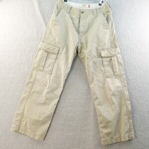 Vintage Levi's Y2K Cargo Pants Mens 33x32 Beige Loose Straight Utility Workwear